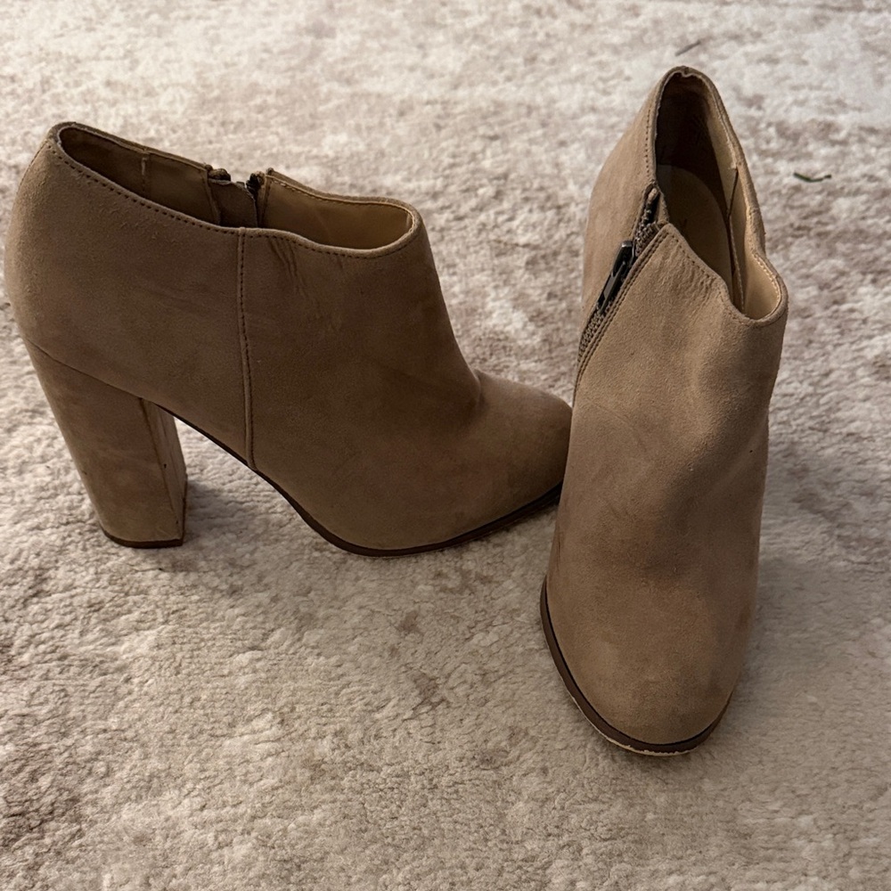 Mix No. 6 Tan Women's Suede Ankle Heeled Booties